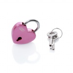 AJF shiny pink small handbag heart lock