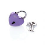 AJF shiny purple necklace heart lock