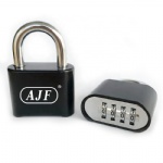 AJF big size durable resettable 4 dial bottom Combination padlock