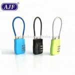 AJF Wire rope customs zinc alloy lock digital travel luggage combination padlock the gym