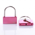 AJF cute electrophoretic pink square lock for festival gift,souvenir or lovers