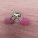 AJF Cheap Price Plastic Heart Shape Mini Lock With Two Keys