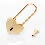 Gold Long Shackle Heart Lock